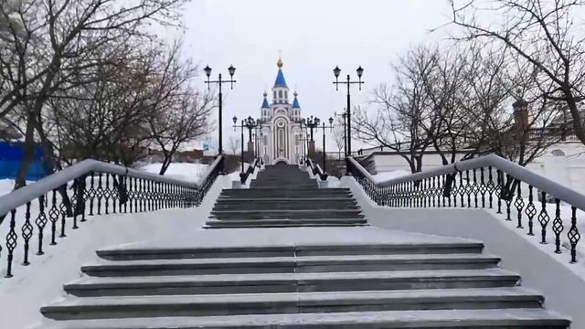 Зимний ЦПКО и окрестности. Хабаровск смотреть онлайн