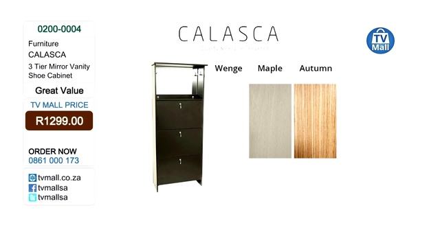 Calasca 3 Tier Mirror Vanity Shoe Cabinet :0200-0004 смотреть онлайн