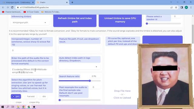 Kim Jong Un AI Voice Model - RVC 1-CLICK Google Colab Setup