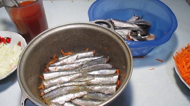 Рыба с овощами в томате. Fish with vegetables in tomato sauce. смотреть онлайн