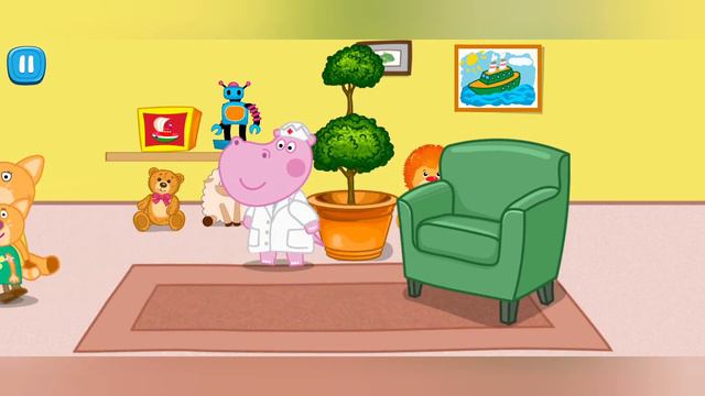 Бегемотик Хиппо врач в игре Скорая помощь: Уколы и прививки смотреть онлайн