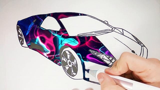 Как разукрасить спортивный автомобиль I Спортивный автомобиль в волшебных красках смотреть онлайн