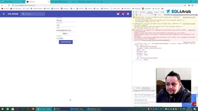 ⚙️ 9. ربط صفحة التسجيل وصفحة الدخول بالباك ايند | nodejs | react | login | registration смотреть онлайн