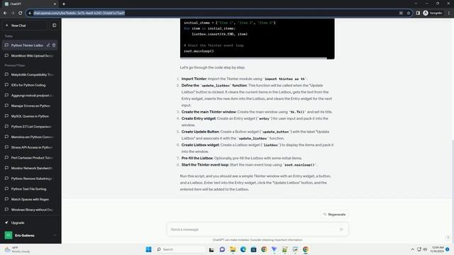 python tkinter listbox to be update on each button click смотреть онлайн