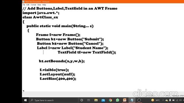 AWT in JAVA(PART-2) | Create Button, TextField, Label in an AWT Frame with Live Programming Example смотреть онлайн