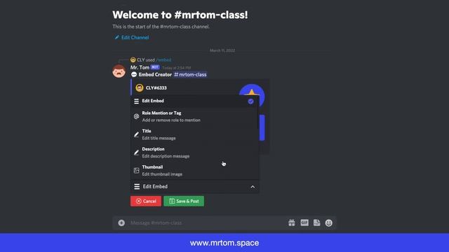 How To Create Embed Message with Mr. Tom on Discord смотреть онлайн