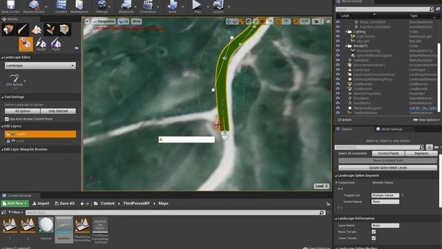 Unreal Engine 4 Landscape Road Spline Tutorial / создание дороги ue4 смотреть онлайн
