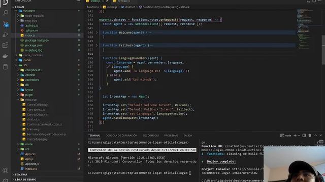 46 - Crea un Ecommerce desde cero: Dialogflow Messenger Chatbot request agent.parameters datos смотреть онлайн