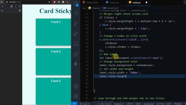 Html, css, javascript Card Sticky Position NEW. смотреть онлайн