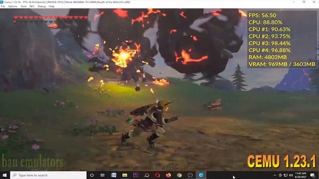 ZELDA BOTW ON CEMU 1.23.1b OpenGL on INTEL CORE i5 4570 GTX 970 PERFORMANCE TEST ULTRA SETTINGS смотреть онлайн