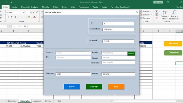 SIGUIMIENTO DE PACIENTES EN EXCEL MACRO VBA смотреть онлайн