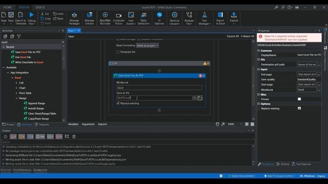 UiPath - Convert Excel to PDF | Save Excel File As PDF Activity | Select the pages to convert смотреть онлайн