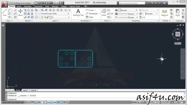AutoCAD Essential Training #32 Erase Tool YouTube смотреть онлайн