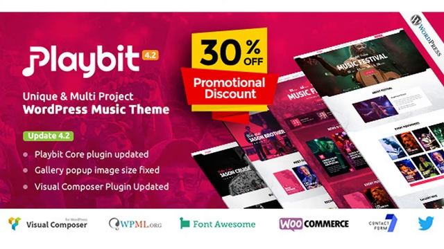 Playbit - Music Oriented WordPress Theme | Themeforest Website Templates and Themes смотреть онлайн