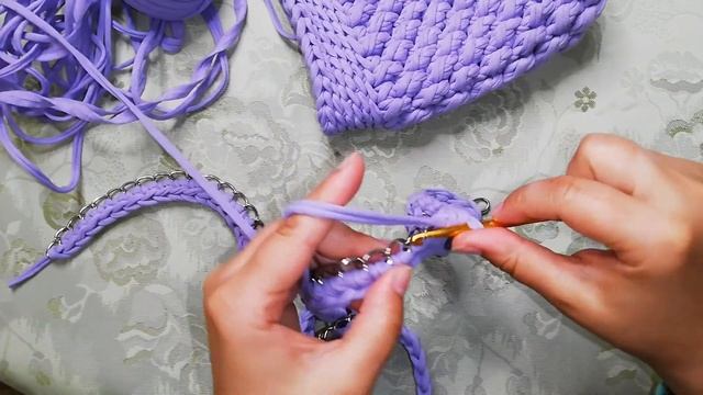 Как обвязать цепочку для сумки трикотажной пряжей смотреть онлайн