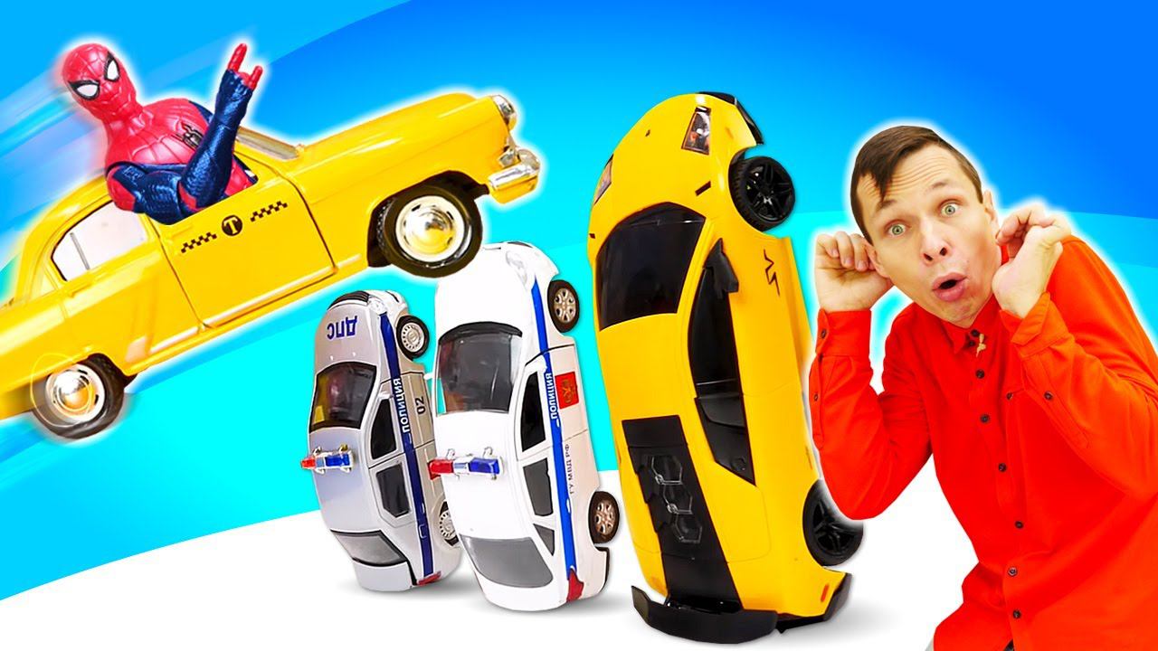 Человек Паук и Фёдор испытывают тачки! Видео игры гонки супергероев. Новые машинки для мальчиков смотреть онлайн