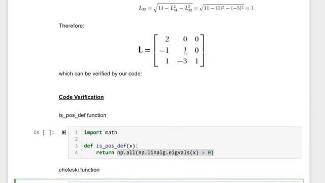2.4 - Choleski Decomposition (code & example) - Engineering Numerical Methods with Python 3 смотреть онлайн