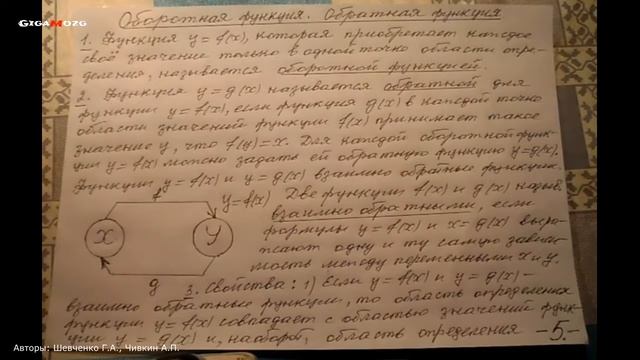 Алгебра. Раздел 19. Тема 4. Подтема 1. Оборотная и обратная функции (определение). смотреть онлайн
