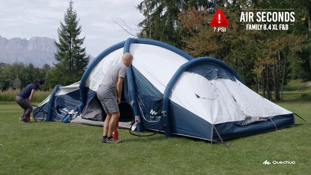 Как собрать палатку Air Seconds 8.4 XL Fresh&Black (Кемпинговая палатка от Quechua) | Декатлон смотреть онлайн