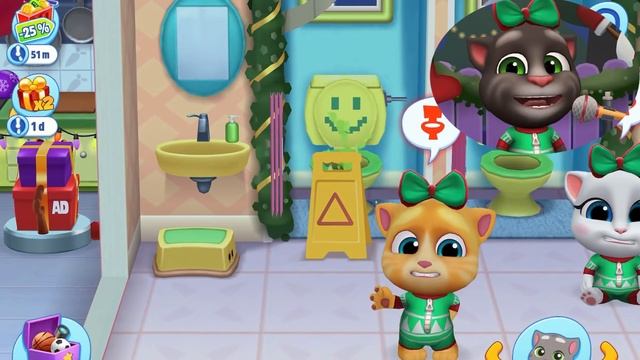 El Gato TOM Y SUS AMIGOS, TOM CASTIGADO SIN REGALOS DE NAVIDAD, My Talking Tom Friends смотреть онлайн