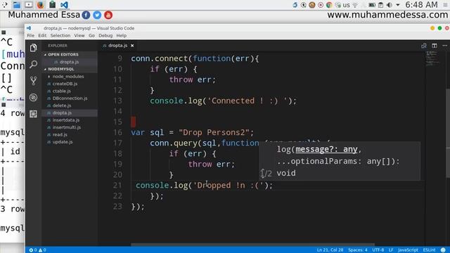 14 NodeJS and MySQL drop table смотреть онлайн