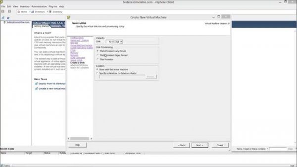 How To Create a Virtual Machine On An VMWare ESXi Host Using a VSphere Client