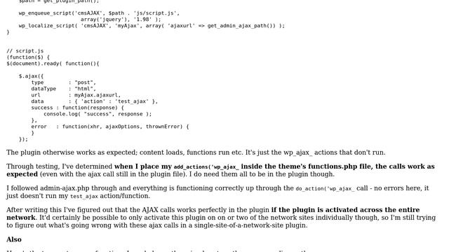 Wordpress: add_action wp_ajax_ not loading in plugin file WP Network (2 Solutions!!) смотреть онлайн