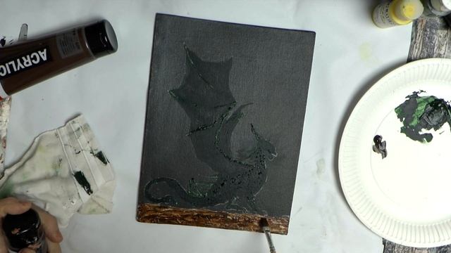 Зеленый Дракон- Символ 2024 года. Текстурный. Акрил. 2024- Green Dragon. Acrylic. смотреть онлайн