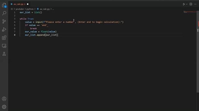 Calculator for average in Python смотреть онлайн