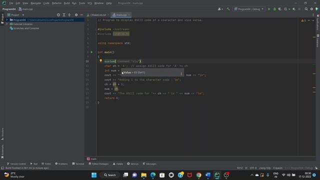 C++ Example Programs 04 - Displaying ASCII code of a Character смотреть онлайн