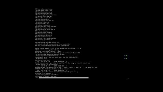 Installing Alpine Linux 3.15 - Linux kernel 5.15 LTS, OpenRC, BusyBox смотреть онлайн