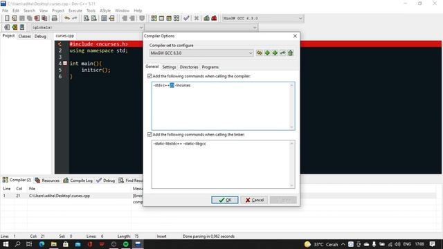 01 - Konfigurasi dan Mengkoneksikan ncurses dari MinGW ke Bloodshed Dev-C++ смотреть онлайн