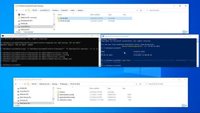 Microsoft IIS backup and restore IIS Website Configurations for both Command Prompt and PowerShell смотреть онлайн