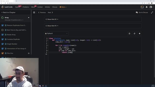 Using a dictionary to solve the Two Sum Leet Code Problem In One Pass | Python смотреть онлайн