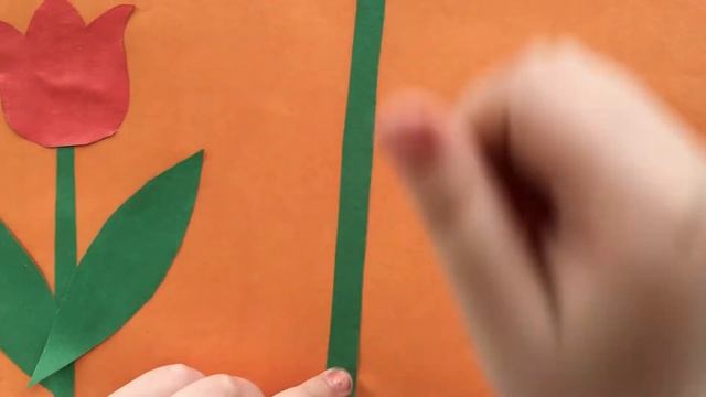 Аппликация из цветной бумаги тюльпаны. Поделки для детей смотреть онлайн
