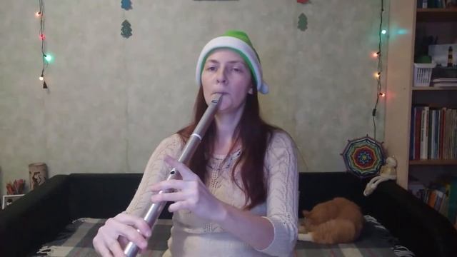 Jingle bells (Christmas tune) - low D whistle, celtic harp смотреть онлайн