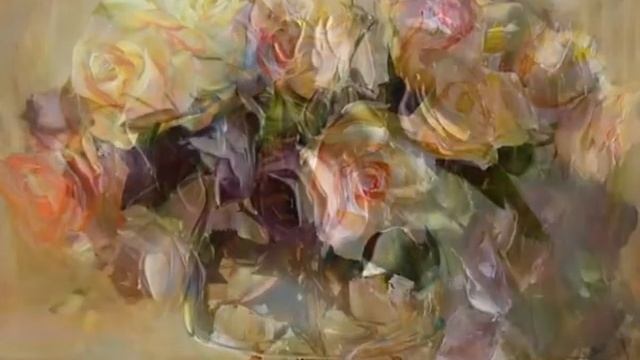 Цветы мастихином от польской художницы Ewa Bartosik смотреть онлайн
