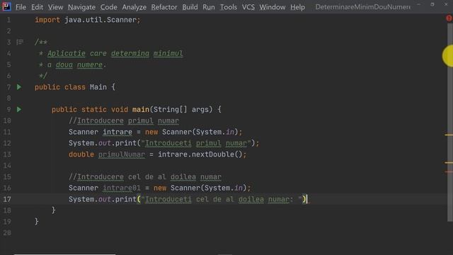 Tutorial Java | Aplicatie care determina minimul a doua numere смотреть онлайн