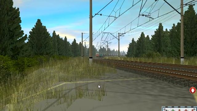 Trainz Simulator запуск ВЛ-10 и поездка. смотреть онлайн