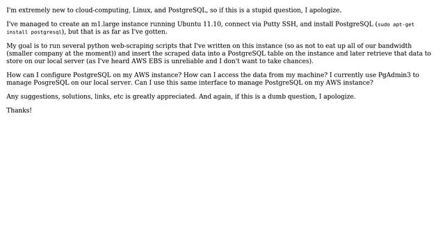 Software Engineering: How to use PostgreSQL on AWS - Ubuntu 11.10? смотреть онлайн