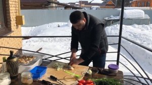 Мясо с овощами на сковороде Садж, жаркое по домашнему, грибы на мангале лучший рецепт от Рината