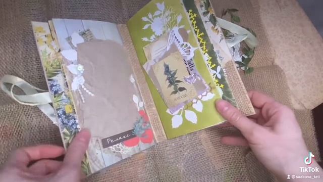 Альбом в стиле рустик  ботаника . Скрапбукинг