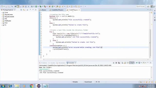 CREATING DIRECTORY FOLDER, TEXT FILE FILE AND INSERTING TEXT TO THE .TXT FILE WITH JAVA смотреть онлайн