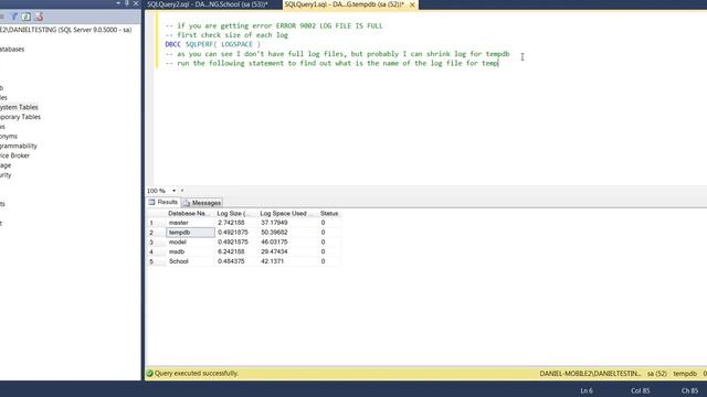 MS SQL 2012 - How to Fix Error ERROR 9002 LOG FILE IS FULL.avi смотреть онлайн