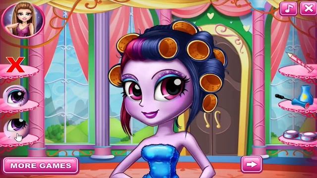 MLPEG Canterlot Girls Makeover Video Game for Kids with Twilight Sparkle Pinkie Pie & Rarity смотреть онлайн