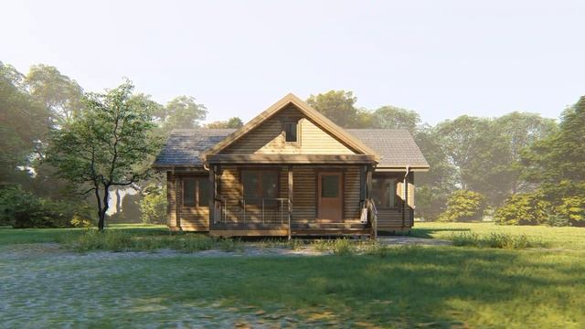 Каркасный одноэтажный дом 9х12 м. Проект КД-27. Внешний вид смотреть онлайн