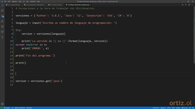 Python Curso V2: 232 Gestión del Error KeyError con un Bloque try...except смотреть онлайн