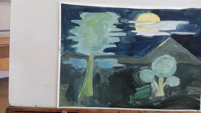 Оценка рисунков на тему" Пейзаж". Завершение. смотреть онлайн
