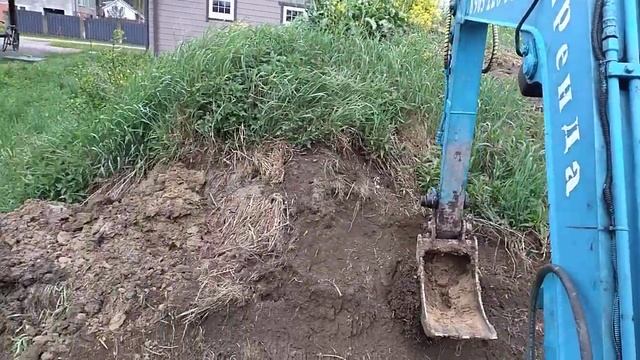 Траншея под ленточный фундамент, мини экскаватор в Рощино. смотреть онлайн