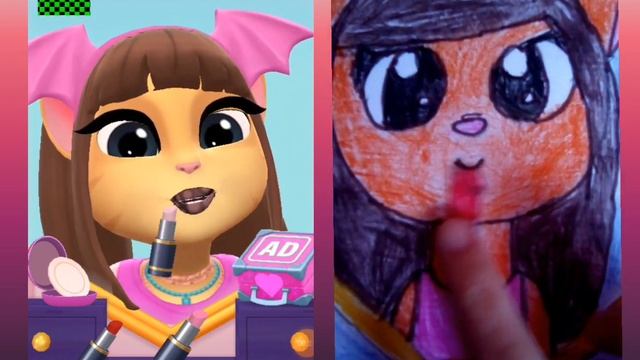 My talking Angela 2 make-up | normal vs Game paper book смотреть онлайн